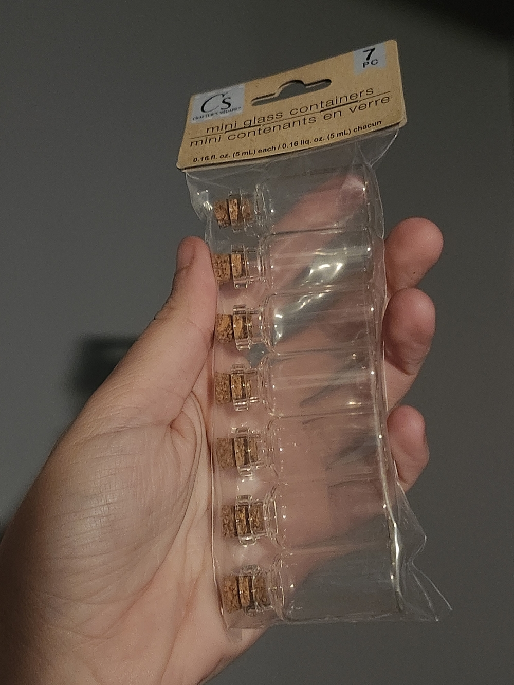 Glass Mini Bottles with Cork Stoppers - Clear (7 Pack)